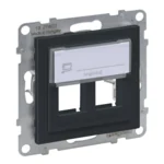 Legrand 765902 SEANO 2-fach Adapter für Key-Stone Datendosen Anthrazit