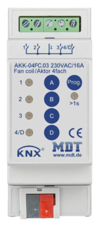 MDT Technologies Schaltaktor 4-fach, Kompakt Fancoil, AKK-04FC.03