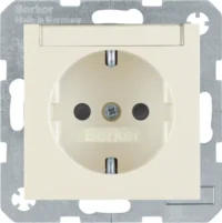 Berker SCHUKO-Steckdose weiß/gl mit Beschriftungsfeld 41498982