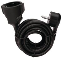 Kopp 143605083 Verläng.3m Flachstecker schwarz 1,5qmm IP20 16A 250V mit KiSi