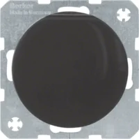 Berker SCHUKO-Steckdose schwarz/glänzend mit Klappdeckel 47512045