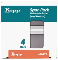 Kopp 622615059 Universalschalter 10AX 250V Malta Pack:4 anthrazit-silber