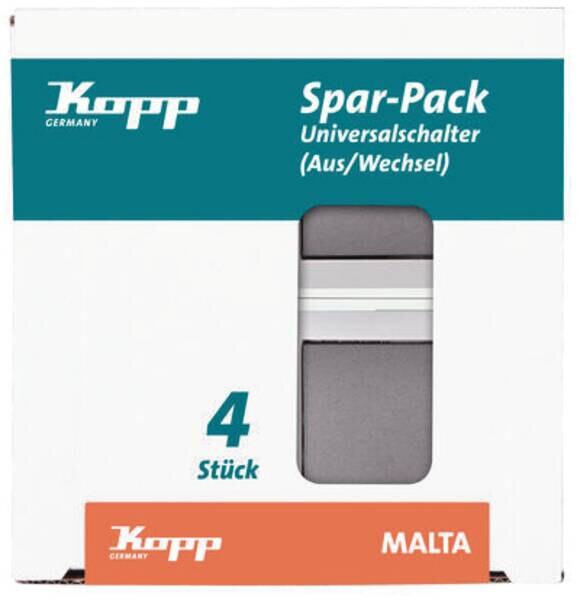 Kopp Kopp 622615059 Universalschalter 10AX 250V Malta Pack:4 anthrazit-silber