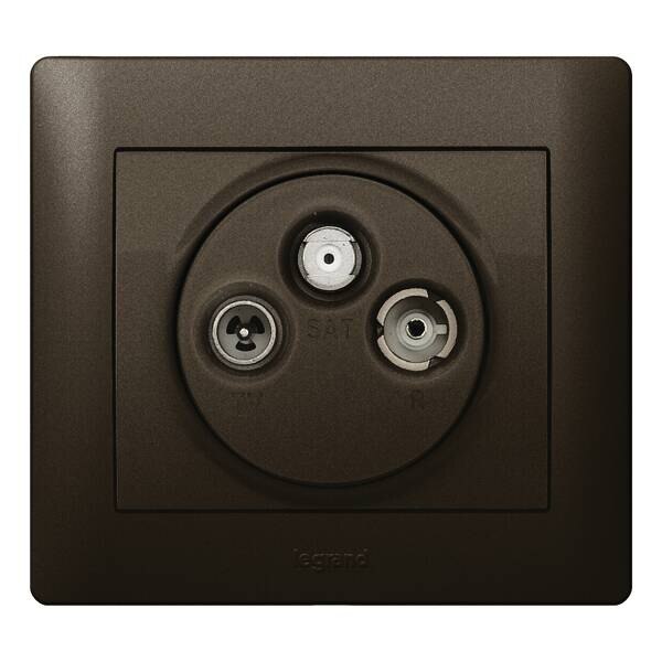 Legrand Legrand 771289 Abdeckung Antennen- Steckdose 3-Loch Galea dark bronze