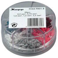 Kopp 354498018 Aderendhülsen Sortiments- box 0,5-2,5qmm mit Kunststoffkragen je50St