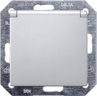 Siemens 5UB1937 DELTA i-system alumet. SCHUKO Steckdose Klappdeckel.