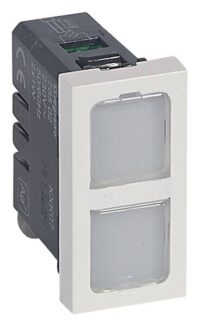 Legrand 078502 Signal 230V 2-fach 1-modulig Mosaic ultaweiß