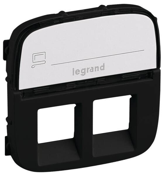 Legrand Legrand 755488 Abdeckung RJ11/RJ45 mit B.-feld 2-fach Valena Allure schwarz