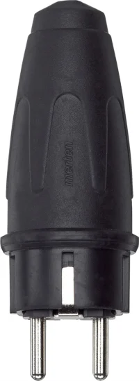 Bild vom Produkt: Merten Gummi-SCHUKO-Stecker schwarz 16A AC 250V 122151