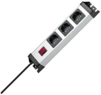 Kopp 226020017 Powerversal 3-fach 250V 16A IP20 2-polig beleuchtet352,6x71x58,3 silber-schwarz
