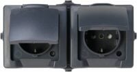 Kopp 137055001 NAUTIC Schutzkontakt-Steckdose 2-fach Klappdeckel