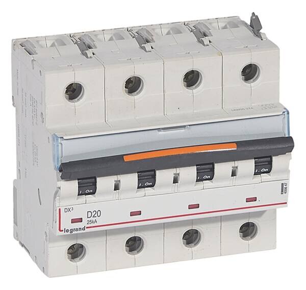 Legrand Legrand 409847 DX3 LS-Schalter D 20A 4-polig 25kA 400VAC 6TE