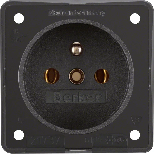 Berker Berker Steckdose schwarz mit Erdungsstift 9619505