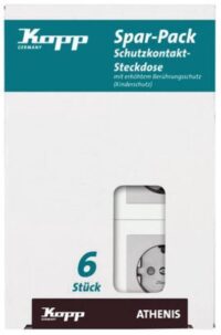 Kopp 943047058 Schutzkontaktsteckdosen 1-fach KS 16A 250V Pack:6 Athenis stahl