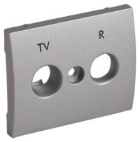 Legrand 771383 Abdeckung Antennen- Steckdose. 2-Loch Hirschmann Galea soft Aluminium