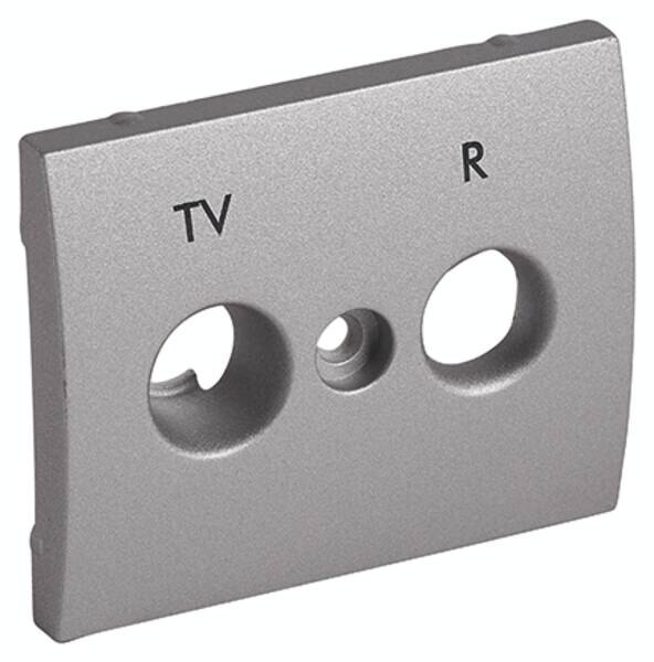 Legrand Legrand 771383 Abdeckung Antennen- Steckdose. 2-Loch Hirschmann Galea soft Aluminium