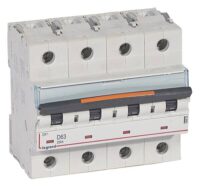 Legrand 409852 DX3 LS-Schalter D 63A 4-polig 25kA 400VAC 6TE