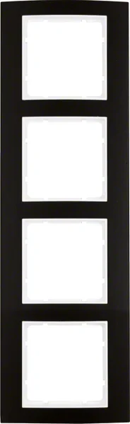 Berker Berker Rahmen schwarz/pows 4-fach 10143025