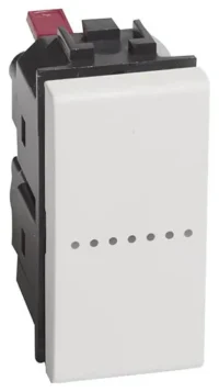 Bticino N4055AN LIVINGLIGHT Taster 1-polig Axial mit Wippe SL 1M Weiß