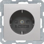Berker SCHUKO-Steckdose alu/lackiert mit erhöht BS+Klemmen 41236084