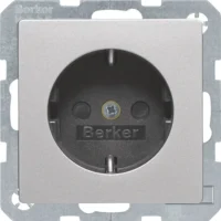 Berker SCHUKO-Steckdose alu/lackiert mit erhöht BS+Klemmen 41236084