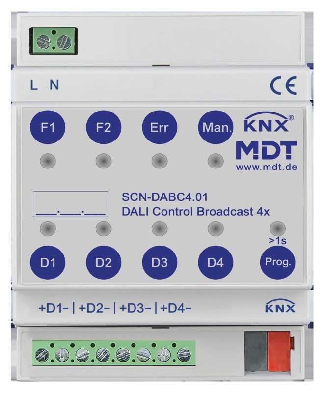 MDT Schnittstelle DALI/KNX SCN-DABC4.01 (DALI Control Broadcast 4×)