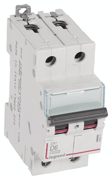 Legrand Legrand 409447 DX3 LS-Schalter D 6A 2-polig 10kA 400VAC 2TE