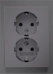 Berker Doppelsteckdose SCHUKO K.5 Edelstahl matt lackiert. 47597004