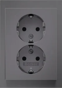 Berker Doppelsteckdose SCHUKO K.5 Edelstahl matt lackiert. 47597004