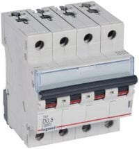 Legrand 403763 TX3 LS-Schalter D 0,5A 4-polig 6kA 400VAC 4TE