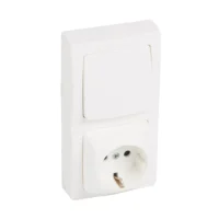 Legrand 086067L OTEO Kombination W/m Schutzkontaktsteckdose Aufputz Weiß