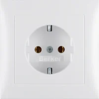 Berker Schuko-Steckdose pws/matt mit Abdeckplatte 47429909