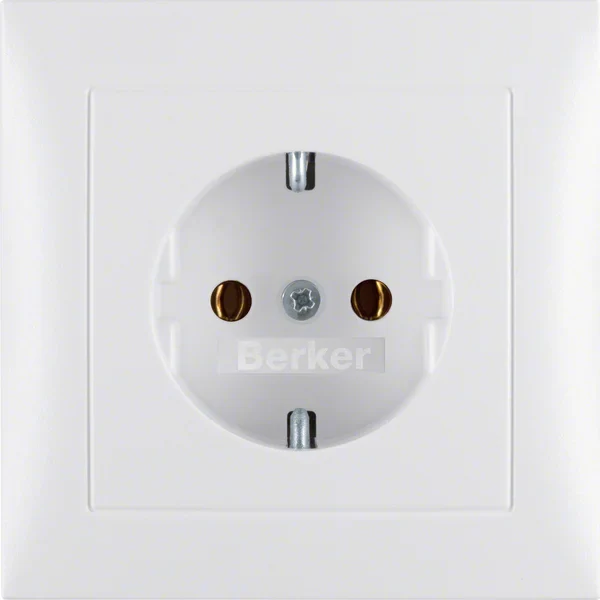 Berker Berker Schuko-Steckdose pws/matt mit Abdeckplatte 47429909