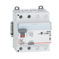 Legrand 411957 DX3 Fi-Schalter 63A 2-polig 30mA Typ B 230VAC N-links 4TE