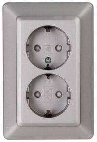 Kopp 927720089Schutzkontaktsteckdose 2-fach D60mm KS 16A 250V Milano stahl