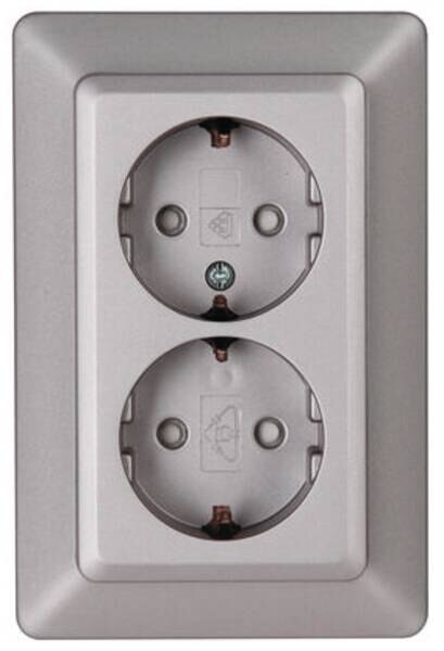 Kopp Kopp 927720089Schutzkontaktsteckdose 2-fach D60mm KS 16A 250V Milano stahl