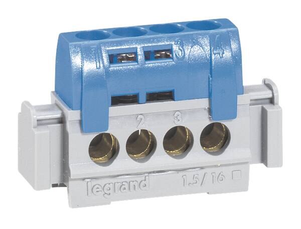 Legrand Legrand 004840 Klemmenleiste blau -x6-25qmm 4x1,5-16qmm Länge:47mm