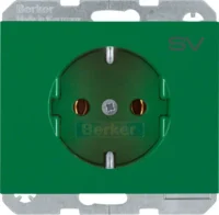 Berker SCHUKO-Steckdose gn mit Aufdruck 47157113