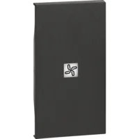 BTicino KG01M2RN LivingNow 2M Tasten- abdeckung mit Symbol Ventilator Black