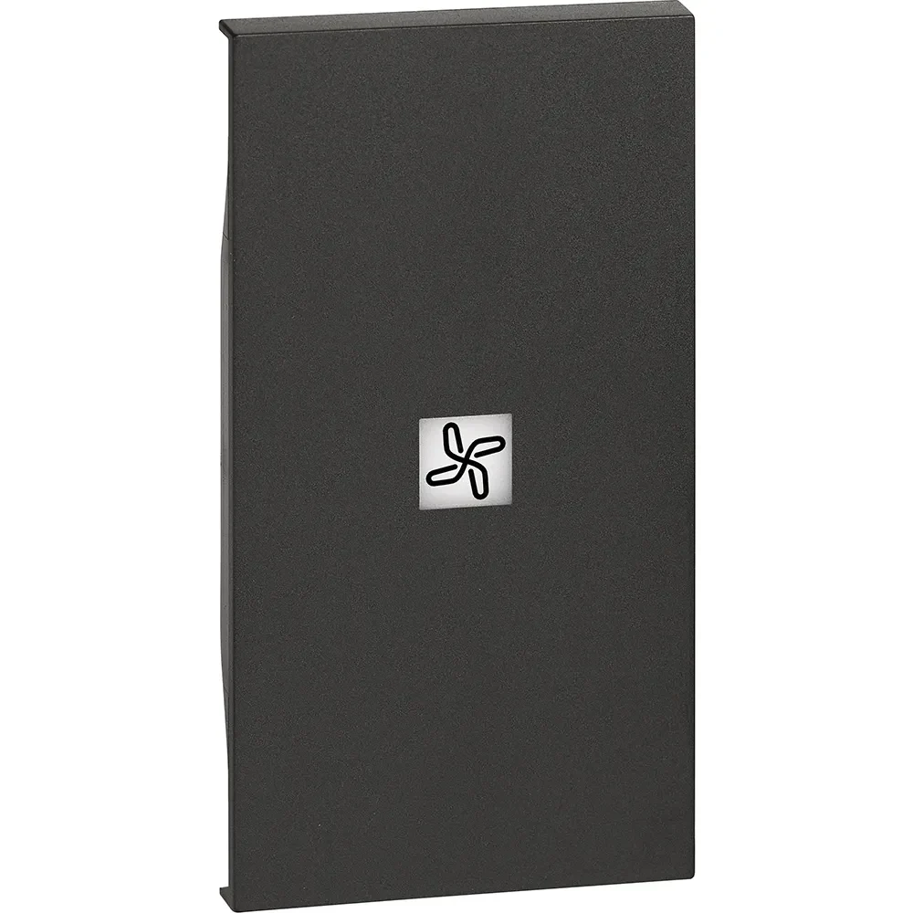 Legrand BTicino KG01M2RN LivingNow 2M Tasten- abdeckung mit Symbol Ventilator Black