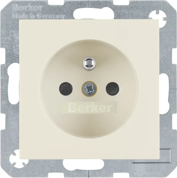 Berker Berker Steckdose weiß/gl mit Schutzkontakt 6765768982