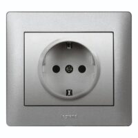 Legrand 771364 Steckdose (SL) Berührungsschutz Klappdeckel Galea soft Aluminium