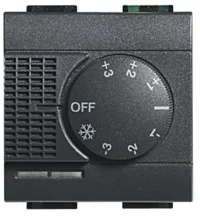 BTicino L4692 Raumthermostat mit Stellrad 3-40°C Kontroll-LEDs Anthrazit