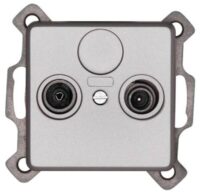 Kopp 917020081 Antennensteckdose 2-fach TV RF für Kabelfernsehen Milano stahl
