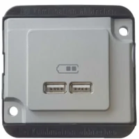 Merten USB-Ladestation mattsilber, PANZER MEG4366-7060