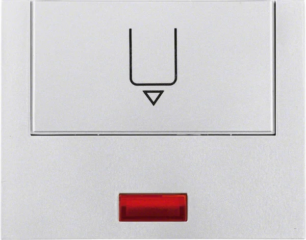 Berker Berker Hotelcard-Schaltaufsatz Aluminium, rt Linse 16417103