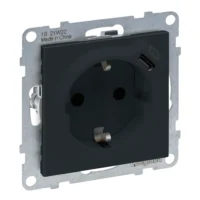 Legrand 765426 SEANO Schuko-Steckdose +USB-C mit Steckklemmen Anthrazit lackiert