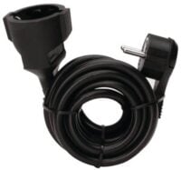 Kopp 143505080 Verläng.2m Flachstecker schwarz 1,5qmm IP20 16A 250V mit KiSi