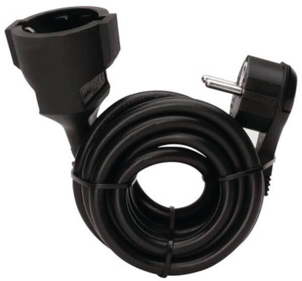Kopp Kopp 143505080 Verläng.2m Flachstecker schwarz 1,5qmm IP20 16A 250V mit KiSi