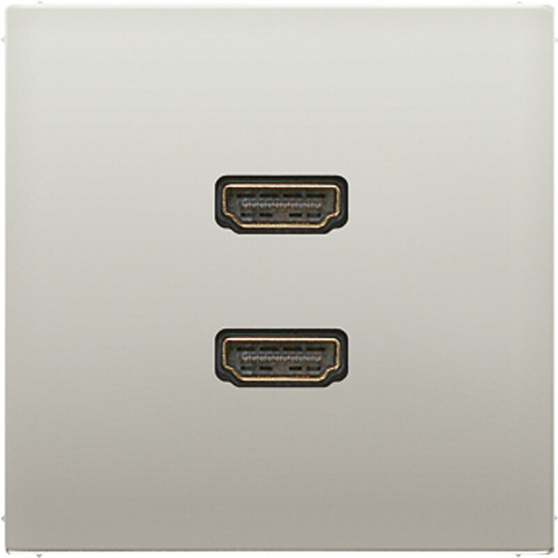Jung Jung Multimedia-Anschluss Edelstahl 2 x HDMI mit Tragring MA ES 1133